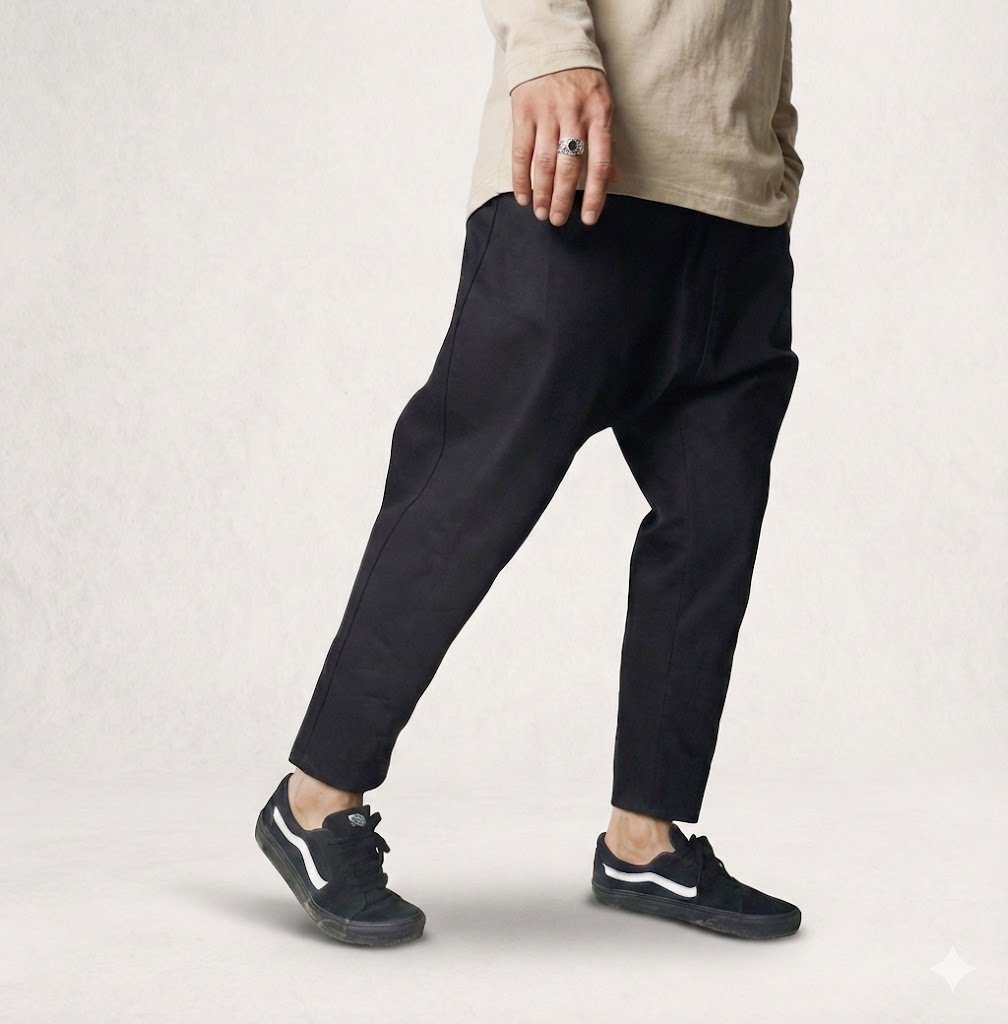 Serwel Jean Oversize Noir Coupe Droite 100% COTON – Image 4