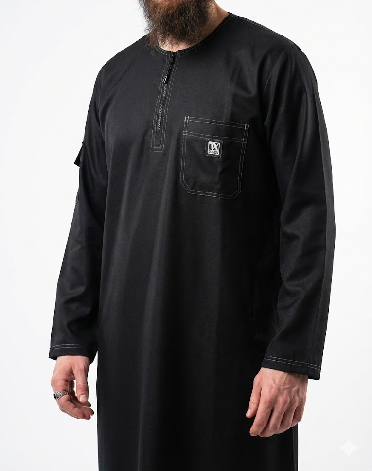 Qamis Tergal Oversize Noir