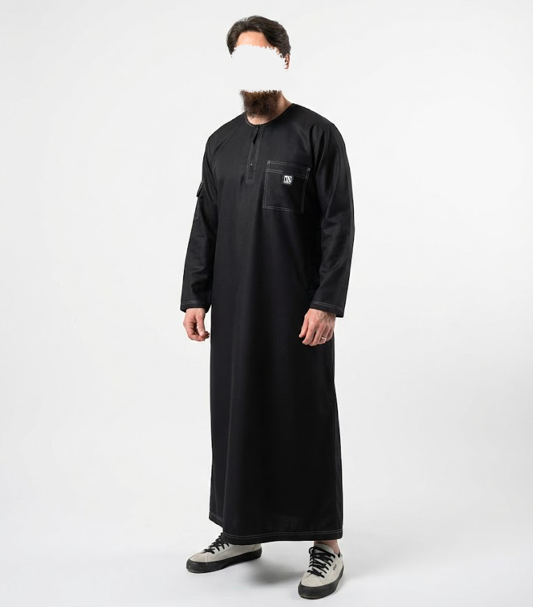 Qamis Tergal Oversize Noir – Image 2