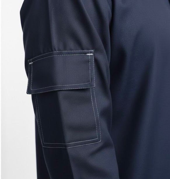 Qamis Tergal Oversize Bleu Nuit – Image 4