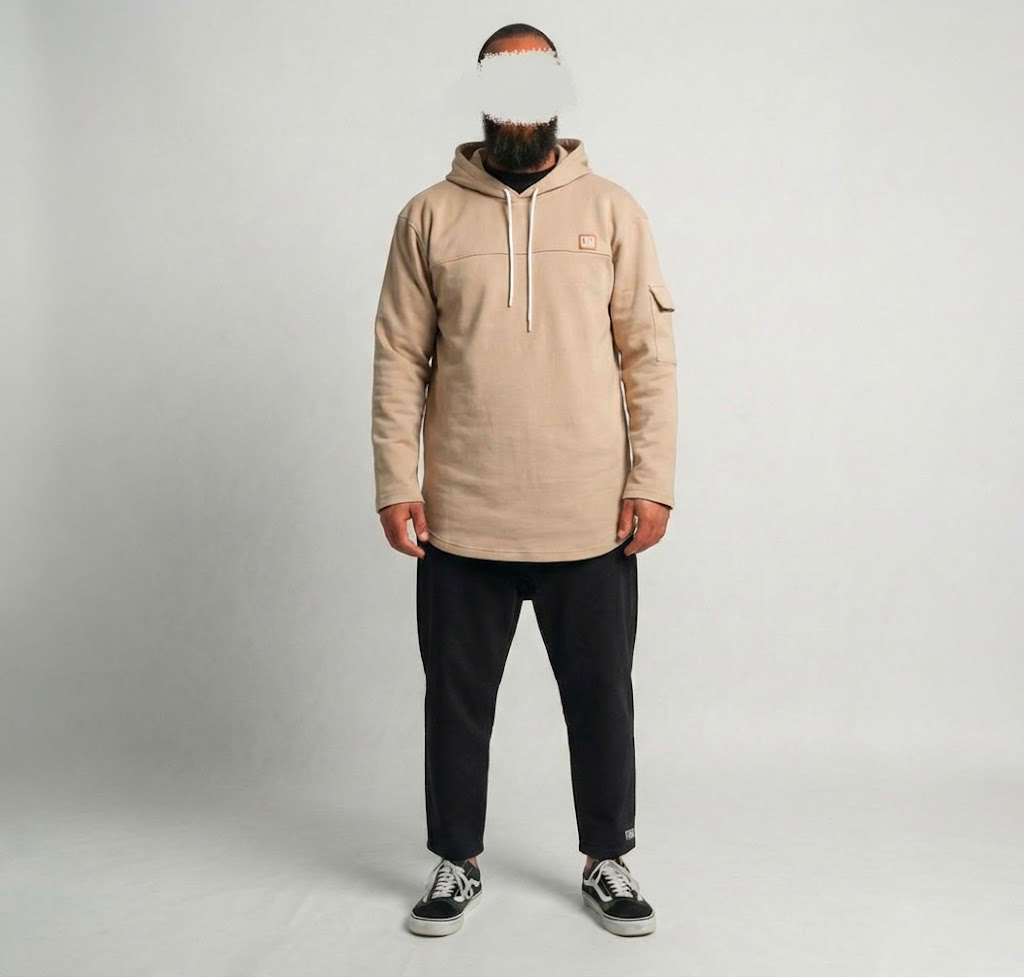Sweat Capuche Beige – Image 3