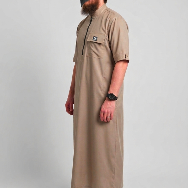 Qamis Summer Toile Coton (fibre de bamboo) Oversize Beige