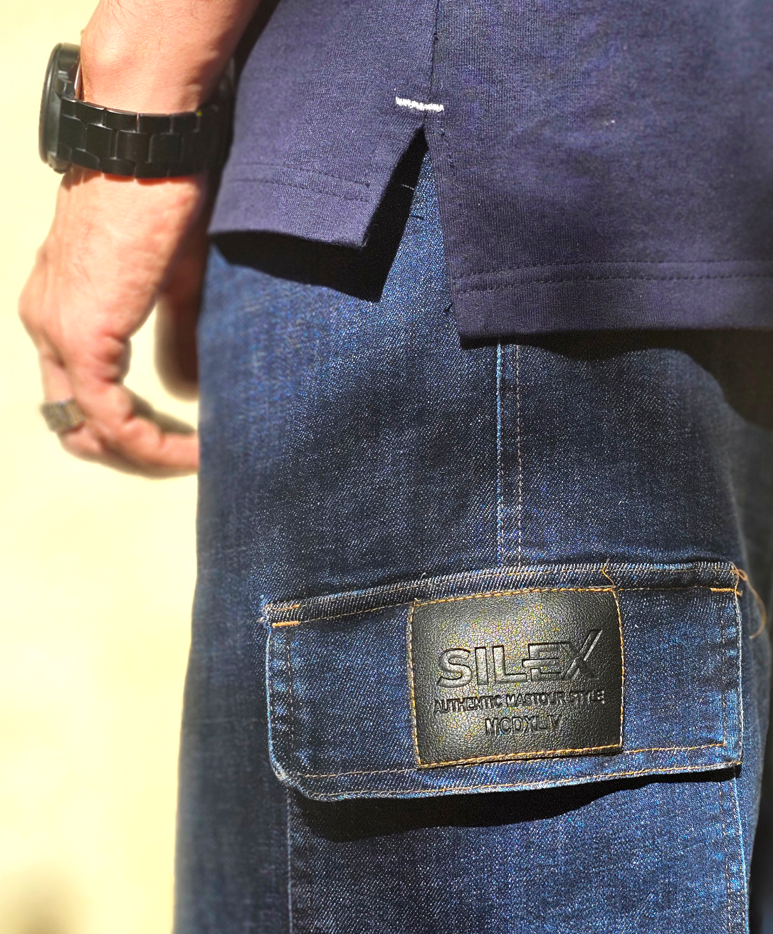 T-shirt 100% Coton - coupe Oversize Homme - bleu nuit- Style Streetwear & Urbain | Silex – Image 5
