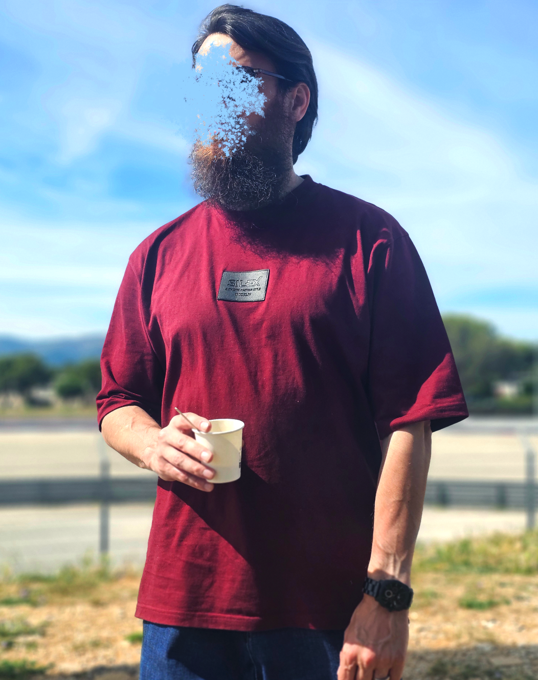 T-shirt 100% Coton - coupe Oversize Homme - bordeaux - Style Streetwear & Urbain | Silex
