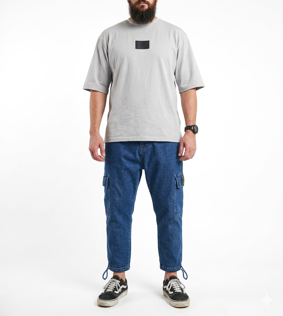 Jean Cargo Oversize Homme bleu brut- Style Streetwear & Urbain | Silex