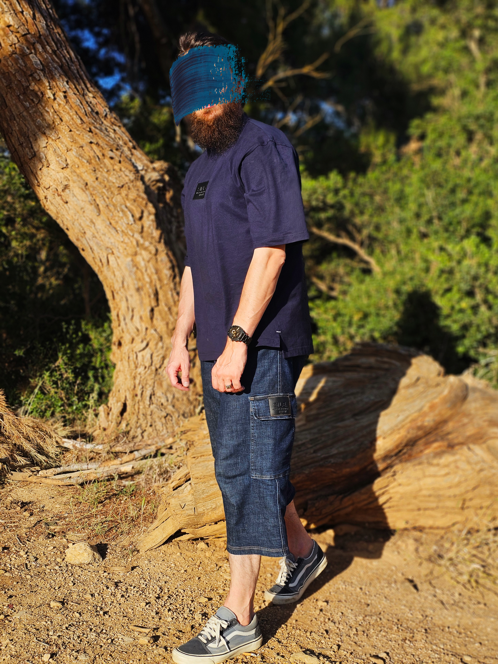 T-shirt 100% Coton - coupe Oversize Homme - bleu nuit- Style Streetwear & Urbain | Silex – Image 4