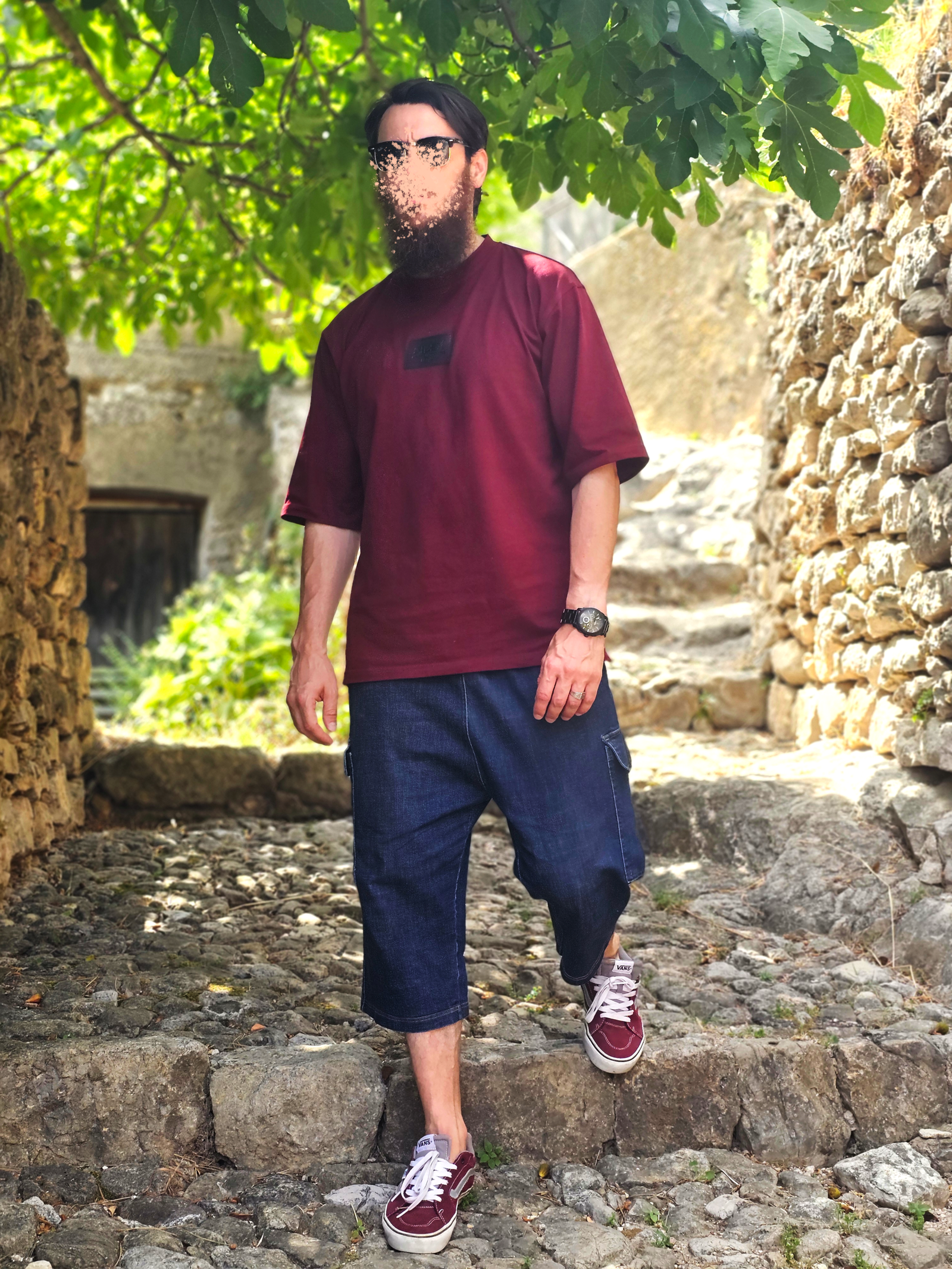T-shirt 100% Coton - coupe Oversize Homme - bordeaux - Style Streetwear & Urbain | Silex – Image 4