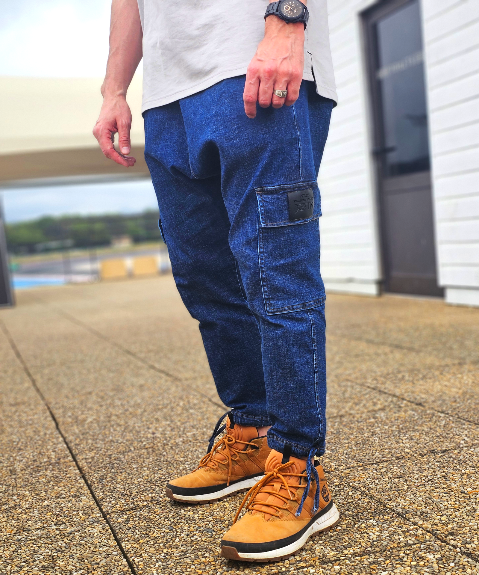 Jean Cargo Oversize Homme bleu brut- Style Streetwear & Urbain | Silex – Image 4