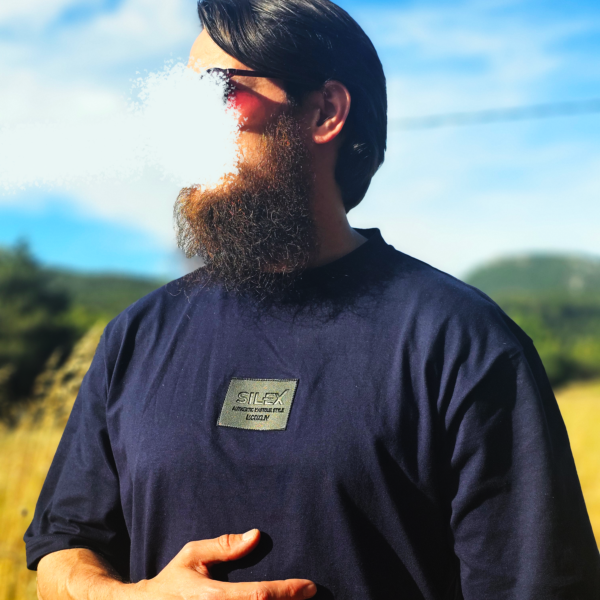 T-shirt 100% Coton - coupe Oversize Homme - bleu nuit- Style Streetwear & Urbain | Silex