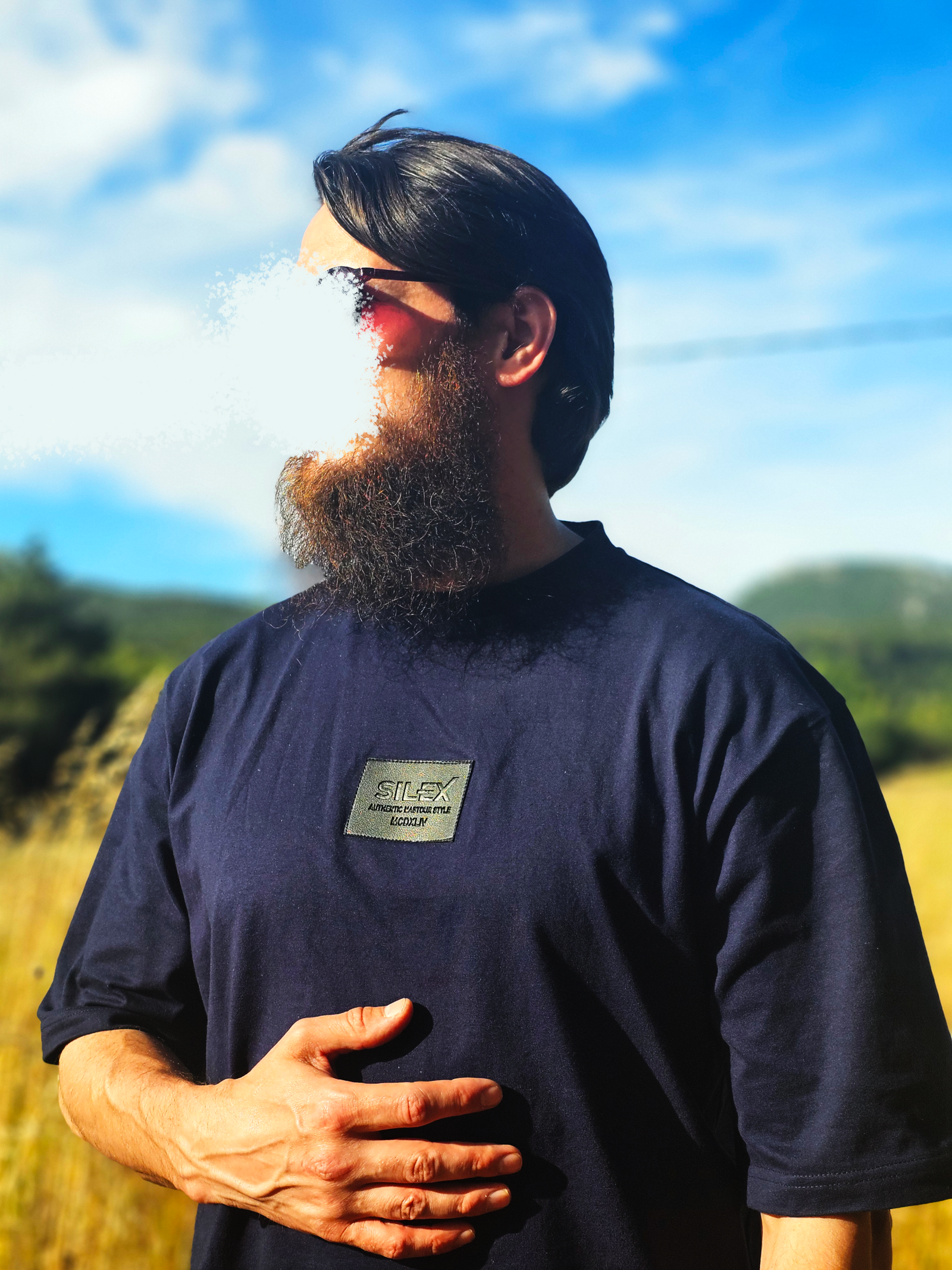 T-shirt 100% Coton - coupe Oversize Homme - bleu nuit- Style Streetwear & Urbain | Silex