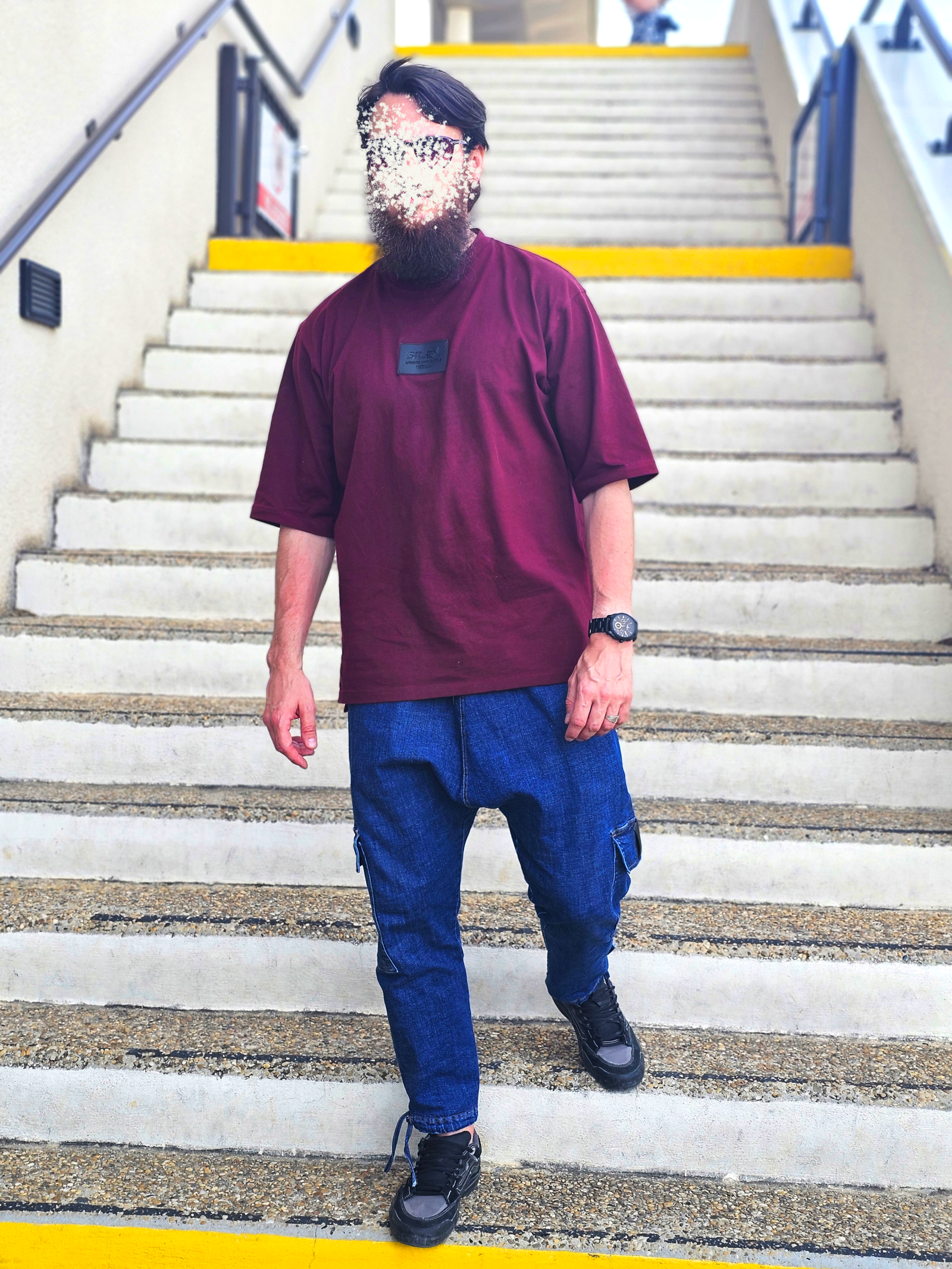 Jean Cargo Oversize Homme bleu brut- Style Streetwear & Urbain | Silex – Image 3