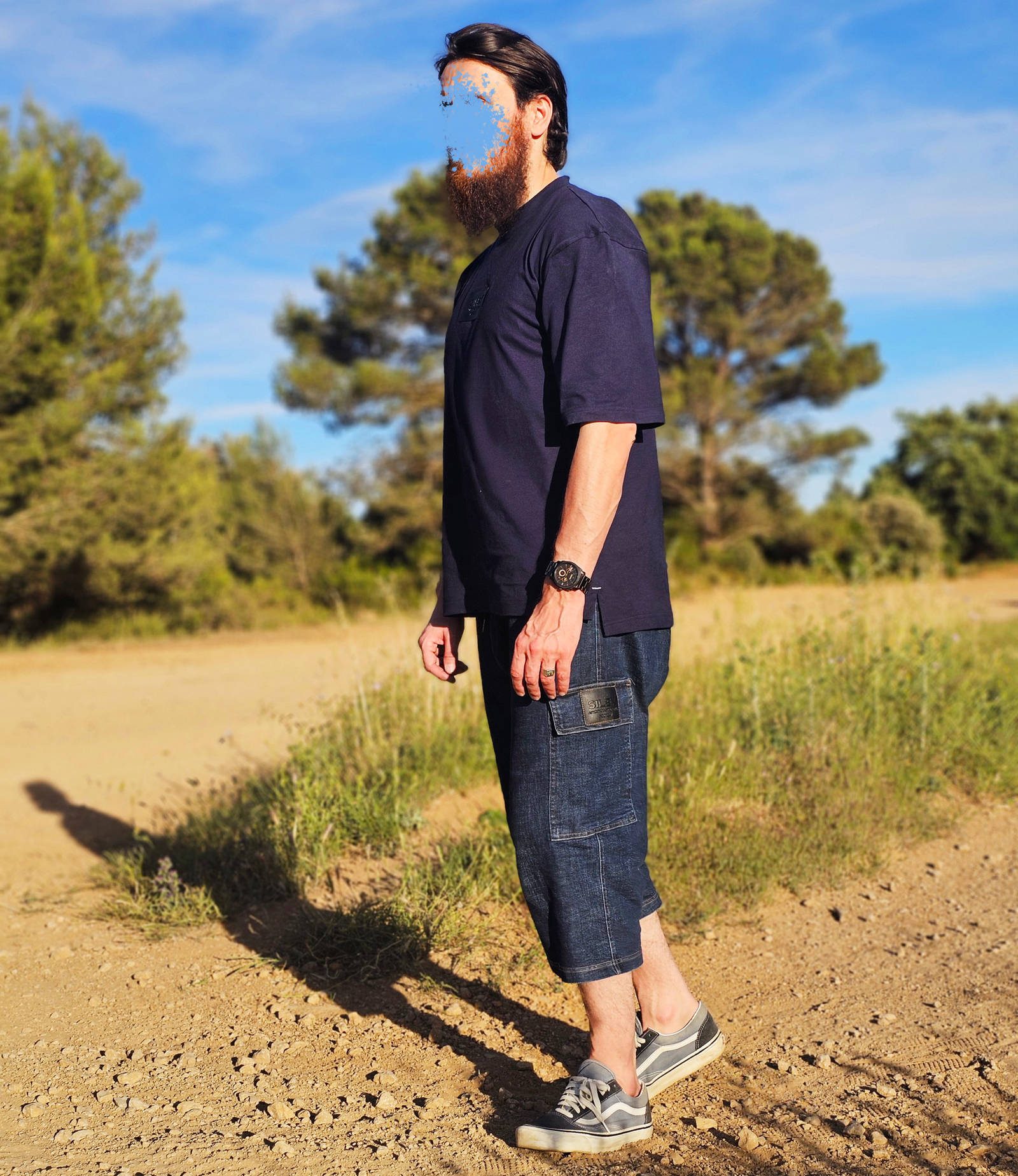 T-shirt 100% Coton - coupe Oversize Homme - bleu nuit- Style Streetwear & Urbain | Silex – Image 11