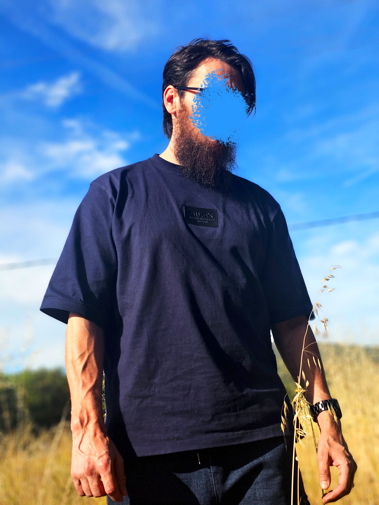T-shirt 100% Coton - coupe Oversize Homme - bleu nuit- Style Streetwear & Urbain | Silex – Image 6