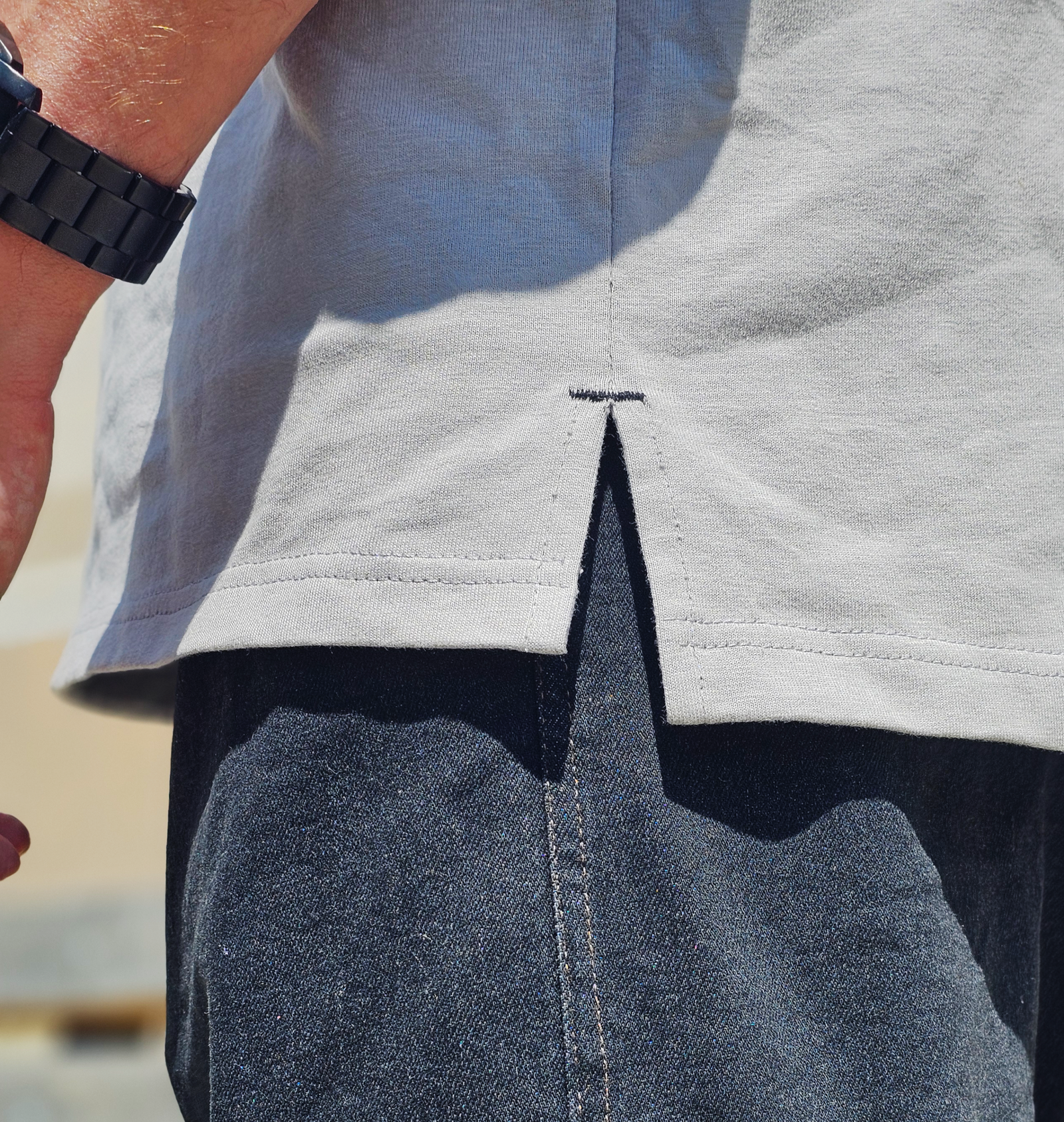 T-shirt 100% Coton - coupe Oversize Homme - gris clair - Style Streetwear & Urbain | Silex – Image 8